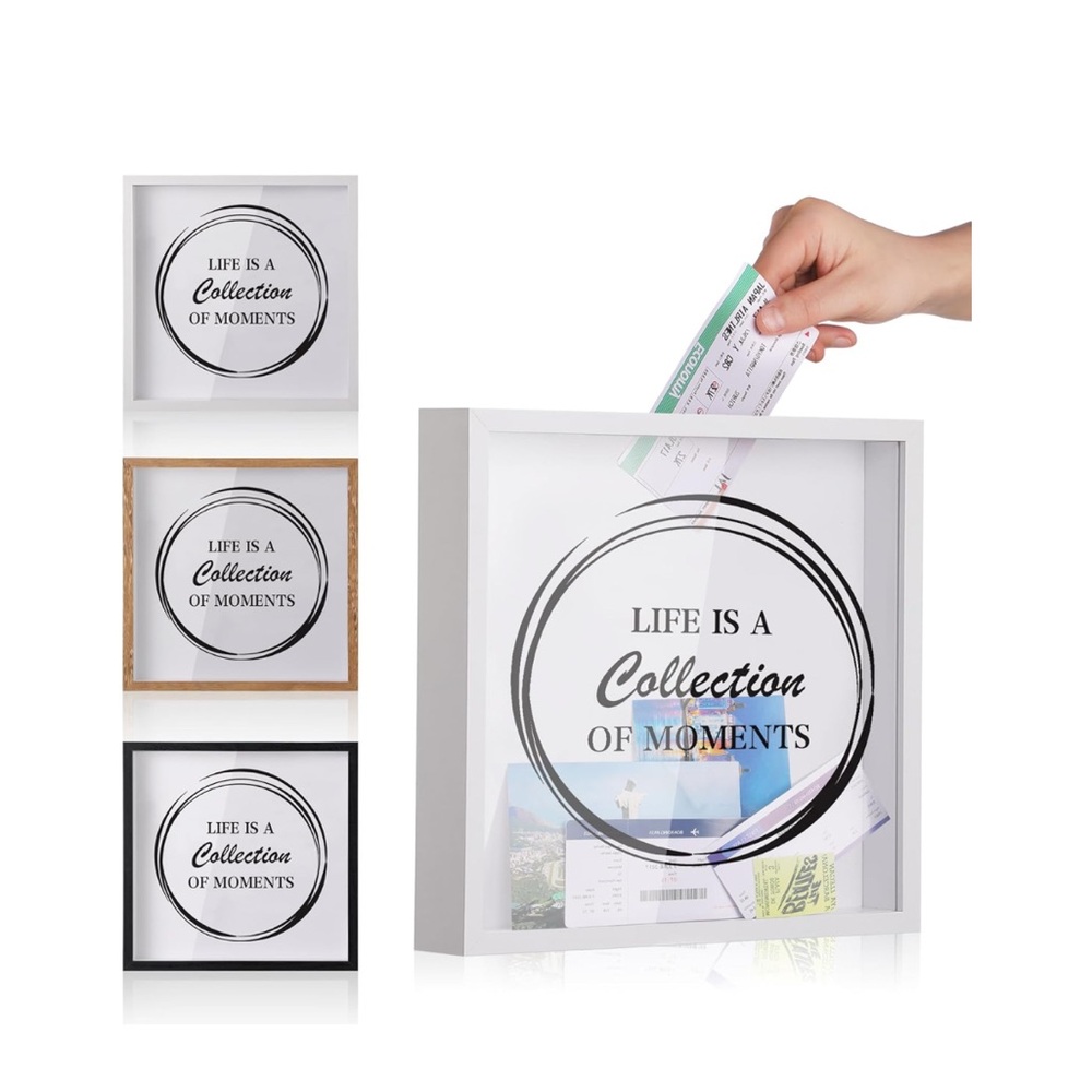 New Archive Shadow Box Picture Frame Slot Ticket Card Memory Box for Keepsakes